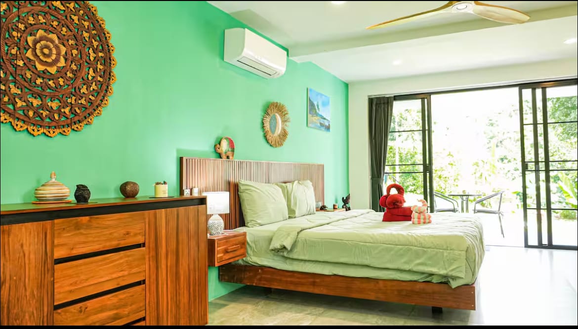 ห้องนอนของ Villa des Princes